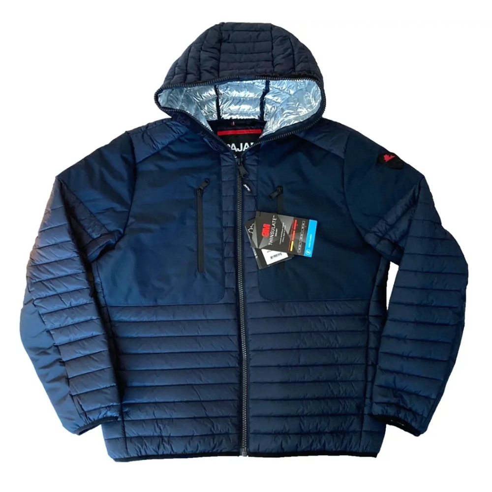 NWT Pajar FINN 3m Thinsulate NAVY Hooded Puffer Jacket  Lg & Med